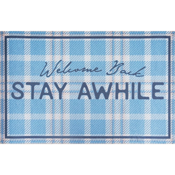 Multy Mats 20x31.5in Welcome Back Stay Awhile Plaid