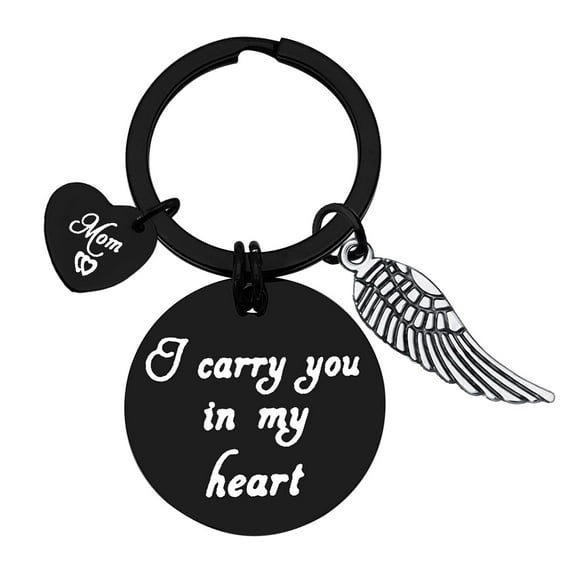 Mum Memorial Keychain Gift Loss of Mother Jewelry Sympathy Gift In Memory of Loved One Mum Keepsake Gift Mother Sympathy Jewelry Mum Remembrance Gift I Carry You in My Heart Mom Keying Gift