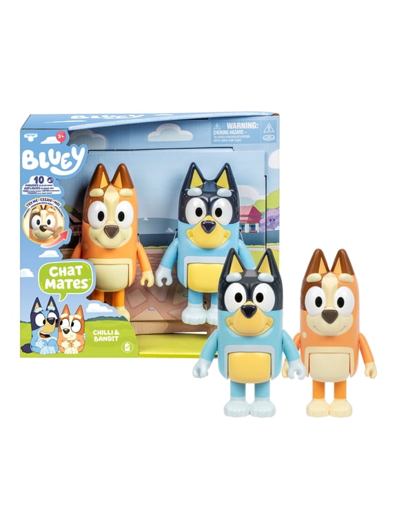 Chilli and Bandit Chat Mates 2-Pack 7 Figures with 10 Different Phrases from the Show, Ages 3+