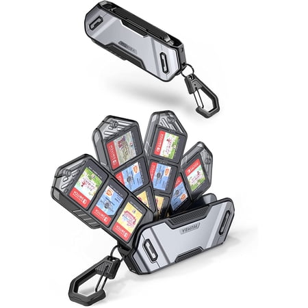 Mumba 12 Switch Game Card Case Holder for Nintendo Switch Game Cards, Portable and Exquisite Protective Hard Shell with 4 Layer Rotatable Holder for Nintendo Switch or OLED or Lite Games (Calx)