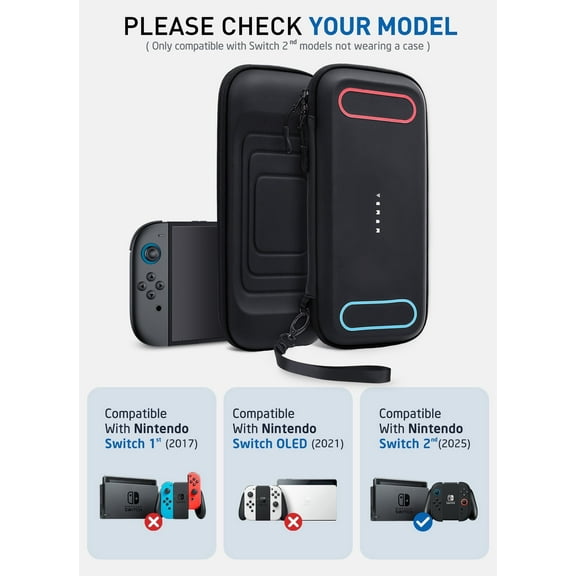 Mumba Carrying Case for Nintendo Switch 2 (2025), [Plus Version] Portable Protective Travel Carry handbag Pouch for Blade/Titan Case [Large Storage Capacity] [Easy Carry] [Stylish & Practical] (Black)