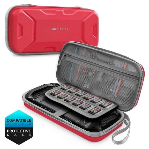 Mumba Carrying Case for Nintendo Switch 2 (2025), [Plus Version] Portable Protective Travel Carry handbag Pouch for Blade/Titan Case [Large Storage Capacity] [Easy Carry] [Stylish & Practical] (Red)
