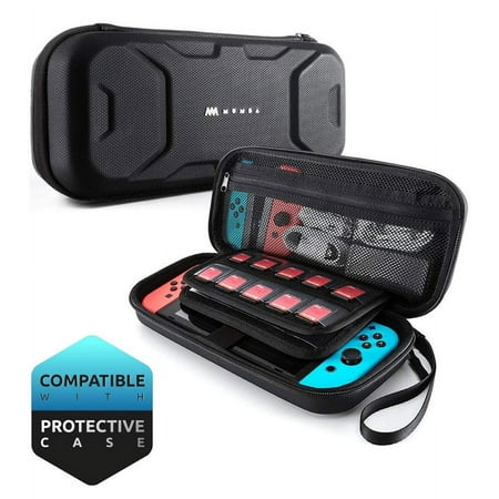Mumba Carrying Case for Nintendo Switch, Deluxe Protective Travel Carry Case Pouch for Nintendo Switch Console & Accessories [Dual Protection] [Large Capacity] (Black)