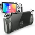 thumbnail image 1 of Mumba Case for Nintendo Switch OLED 2021, [Thunderbolt Series] Protective Clear Cover with TPU Grip Compatible with Nintendo New Switch OLED 7 Inch Console and Joy-Con Controller (FrostBlack), 1 of 8