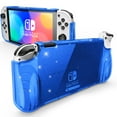 thumbnail image 1 of Mumba Case for Nintendo Switch OLED 2021, [Thunderbolt Series] Protective Glitter Bling Cover with TPU Grip Compatible with Nintendo New Switch OLED 7 Inch Console and Joy-Con Controller (Blue), 1 of 8
