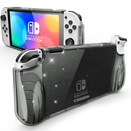 Mumba Case for Nintendo Switch OLED 2021, [Thunderbolt Series] Protective Glitter Bling Cover with TPU Grip Compatible with Nintendo New Switch OLED 7 Inch Console and Joy-Con Controller (Shadow)