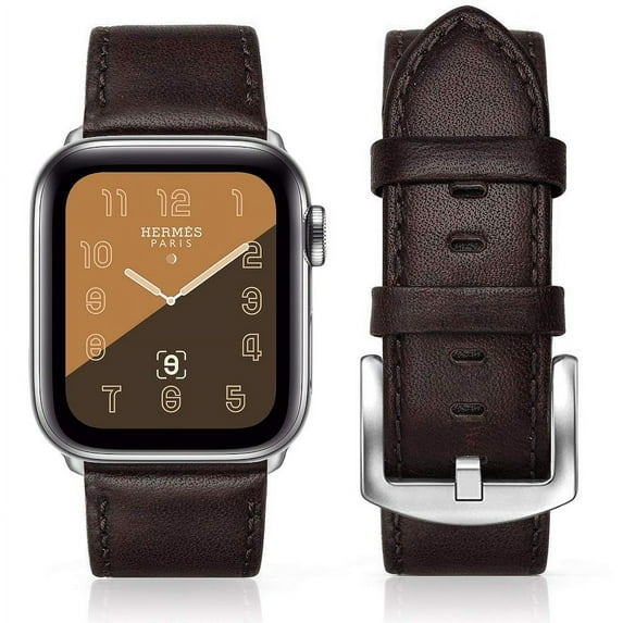 Mumba Compatible for Apple Watch Band 40mm 38mm, Genuine Leather Replacement for Iwatch Bands with Stainless Metal Buckle,Compatible with iWatch Series 4 Series 3 2 1 Sport Edition(Brown)