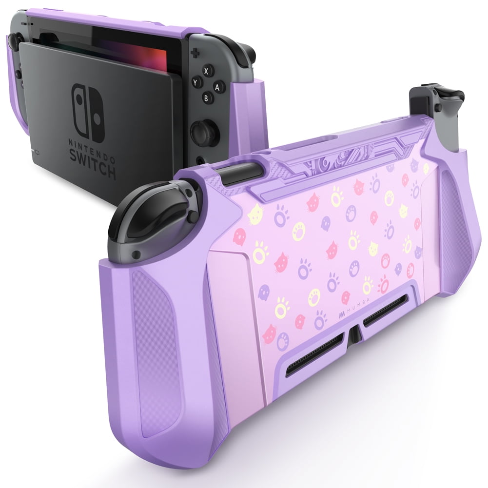 Mumba Dockable Case Compatible for Nintendo Switch, Blade Series TPU Grip  Protective Cover Case with Ergonomic Design and Comfort Grip (Pink) 