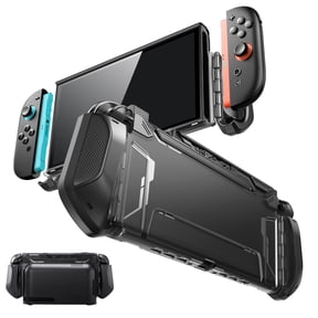 Mumba Dockable Case for Nintendo Switch 2 (2025), [Blade Series] Full Protection TPU Grip Protective Cover Accessories Compatible with Switch 2 7.9 Inch and Quick-Release Joy-Con Design Shell (Black)