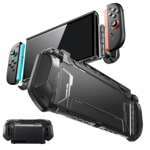 Mumba Dockable Case for Nintendo Switch 2 (2025), [Blade Series] Full Protection TPU Grip Protective Cover Accessories Compatible with Switch 2 7.9 Inch and Quick-Release Joy-Con Design Shell (Black)