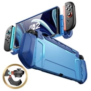 Mumba Dockable Case for Nintendo Switch 2 2025, [Blade Series] Full Protection TPU Grip Protective Cover Accessories Compatible with Switch 2 7.9 Inch and Quick-Release Joy-Con Design Shell Blue