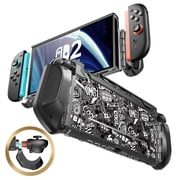 Mumba Dockable Case for Nintendo Switch 2, Integrated Hinge Shell, Military-Grade Protection Dock Friendly Anti-Wobble Hard Protective Cover, Foldable Hinged Grips for Nintendo Switch 2, Mixtape