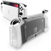 Mumba Dockable Case for Nintendo Switch OLED 2021, [Blade Series] TPU Grip Protective Cover Accessories Compatible with Nintendo Switch OLED and Joy-Con Controller (Clear)
