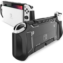 Mumba Dockable Case for Nintendo Switch OLED 2021, [Blade Series] TPU Grip Protective Cover Accessories Compatible with Nintendo Switch OLED and Joy-Con Controller (Black)