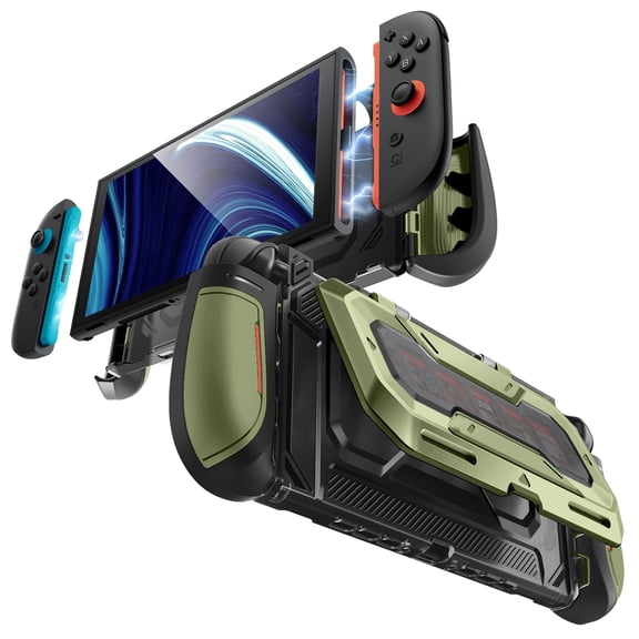Mumba Dockable for Nintendo Switch 2 Case Cover with Flip Stand,Ergonomic Switch 2 Grip Protective Cover Holds 5 Game Cards & 2 TF Cards TPU Accessories and Quick-Release Joy-Con Design Shell -Guldan