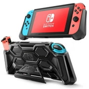 Mumba Protective Case for Nintendo Switch, Heavy Duty Grip Cover for Nintendo Switch Console with Comfort Padded Hand Grips and Kickstand (Black)