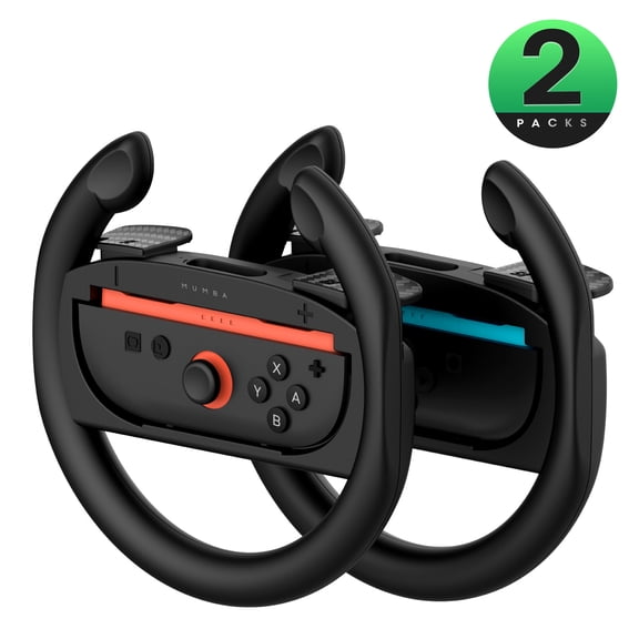Mumba Switch Steering Wheel for Nintendo Switch 2, Mario Kart Racing Wheel for 2 Joy Cons Controllers, Switch 2 Accessories 2025 (2 Pack Steering Wheel)