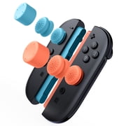 Mumba Thumb Grips for Nintendo Switch 2 with Storage Box, 3 Pairs 6pcs Anti-Slip Joystick Caps, Ergonomic Design for Enhanced Grip & Precision Control, Accessories for Joy-Con, Blue/Light Red