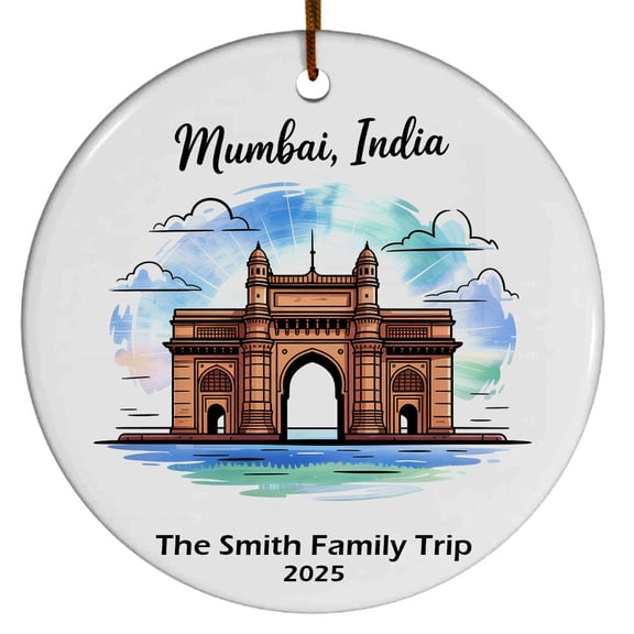 Mumbai India Christmas Ornament, Collection of City Travel Souvenirs for Family and Friends, Christmas Tree Ornament City Travel, Trips of The Year, Christmas Ornament 2025