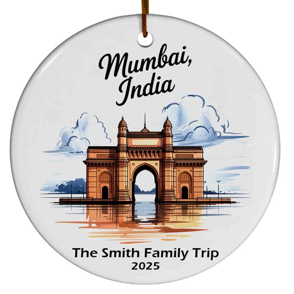 Mumbai India Christmas Ornament, Collection of City Travel Souvenirs for Family and Friends, Christmas Tree Ornament City Travel, Trips of The Year, Christmas Ornament 2025