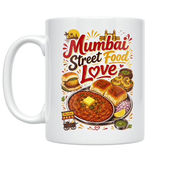 Mumbai Street Food Love - Indian Cuisine Enthusiast - 11 oz Ceramic Coffee Mug