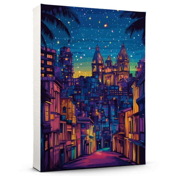 Mumbai Travel Starry Night Canvas Print, India Canvas Wall art, Mumbai Map Canvas, India Travel Art Picture Print -96AZ916