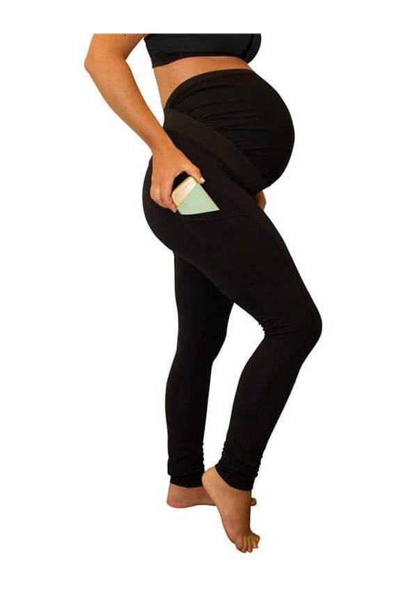 LG1BKLW16 Maternity Activewear Boost Workout Tank With Belly Band Support, Black - Large