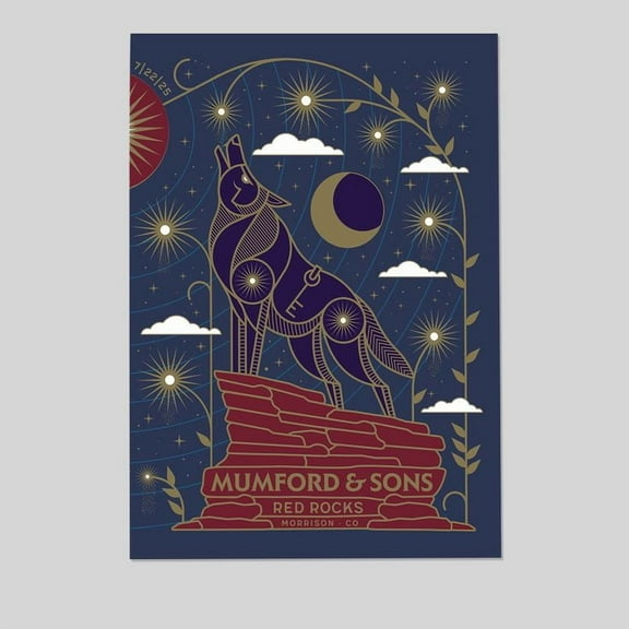 Mumford & Sons July 22, 2025 Red Rocks Amphitheatre. Morrison, CO Poster-Portrait - Poster Size 24''x36'' - Kiloa