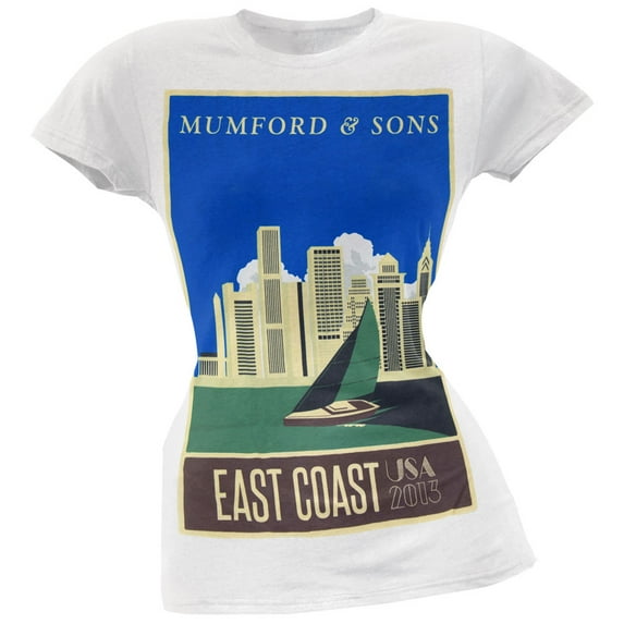 Mumford & Sons Women's Juniors East Coast 2013 Tour Short Sleeve T Shirt
