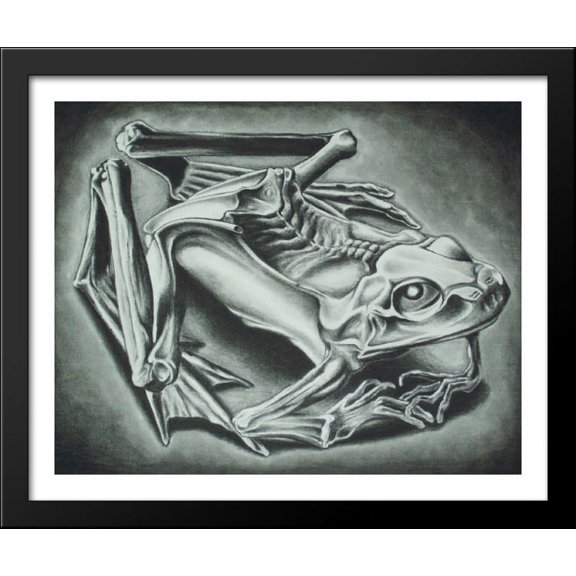 Mumified Frog 34x28 Large Black Wood Framed Print Art by M.C. Escher