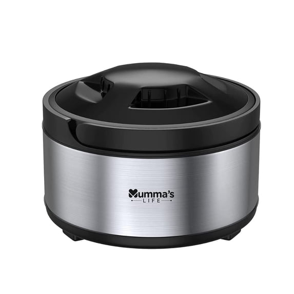 Mumma's LIFE Stainless Steel Thermoware Casserole with Lid for Roti/Chapati | Double Wall Insulated Hot Pot for Hot Meal/Chapati/Curry Set of 1 (2000ML)