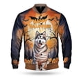 thumbnail image 1 of Mummy Alaskan Malamute Happy Halloween with Pumpkins Bats Spooky Fun All Over Print 3D Baseball Jacket Alaska Mal Dog Lovers Gifts Bomber Jacket Softball - 00019, 1 of 6