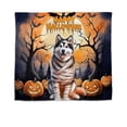 thumbnail image 1 of Mummy Alaskan Malamute Happy Halloween with Pumpkins Bats Spooky Fun Tapestry Alaska Mal Dog Lovers Gifts Wall Hanging Backdrop Home Decor - 00019, 1 of 5