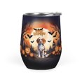 thumbnail image 1 of Mummy Beagle Happy Halloween with Pumpkins Bats Spooky Fun 12oz Stainless Steel Wine Tumbler Insulated Cup with Lid Beagles Dog Lover Gifts Idea - 00019, 1 of 5
