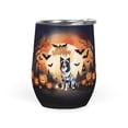 thumbnail image 1 of Mummy Border Collie Happy Halloween with Pumpkins Bats Spooky Fun 12oz Stainless Steel Wine Tumbler Insulated Cup with Lid Borders Dog Lovers Gifts Idea - 00019, 1 of 5
