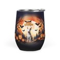 thumbnail image 1 of Mummy Bull Terrier Happy Halloween with Pumpkins Bats Spooky Fun 12oz Stainless Steel Wine Tumbler Insulated Cup with Lid Bully Dog Lovers Gifts Idea - 00019, 1 of 5