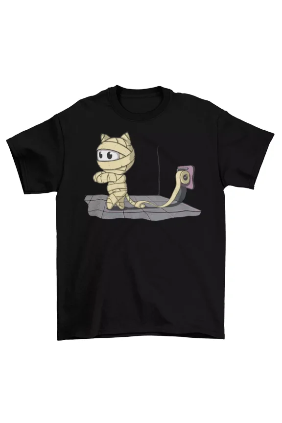 Mummy Cat Toilet Paper T-Shirt Unisex Funny Adult Cute Halloween Sizes New | eBay