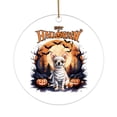 thumbnail image 1 of Mummy Chihuahua Happy Halloween with Pumpkins Bats Spooky Fun Acrylic Round Ornament Dog Lover Gifts Idea Home Tree Decor - 00019, 1 of 4