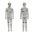 thumbnail image 1 of Mummy Cosplay, Mummy Costume, Mummy Outfit, Mummy Roleplay, Mummy Cos, Mummy Costume Bodysuit Full Body Bandage Print Zentai Suit Halloween Egyptian Outfit for Movie Night-Jumpsuit+Headgear, White L, 1 of 2