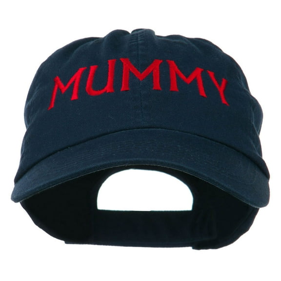 Mummy Embroidered Pet Spun Washed Cap - Navy OSFM