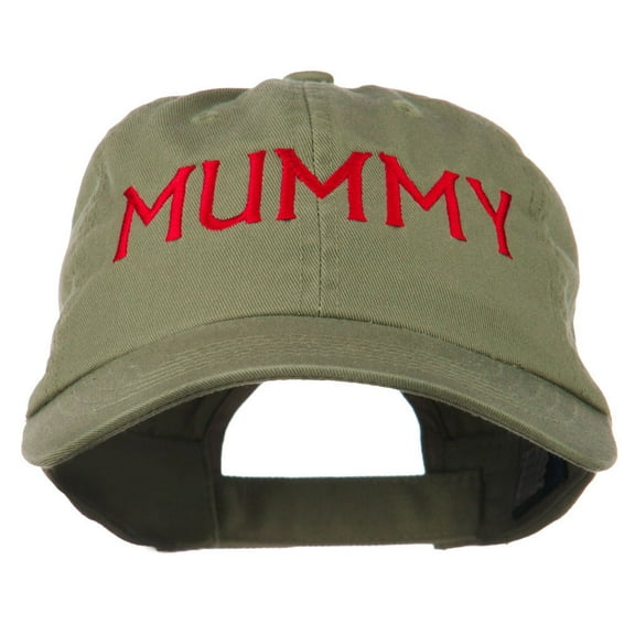 Mummy Embroidered Pet Spun Washed Cap - Olive OSFM