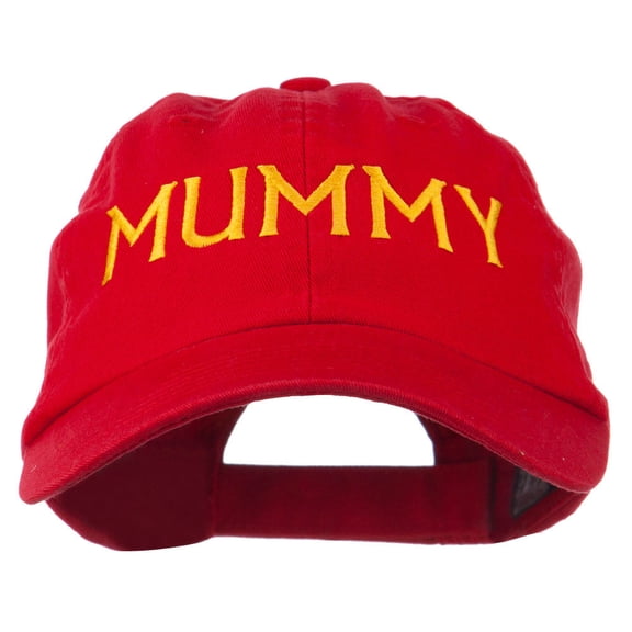 Mummy Embroidered Pet Spun Washed Cap - Red OSFM
