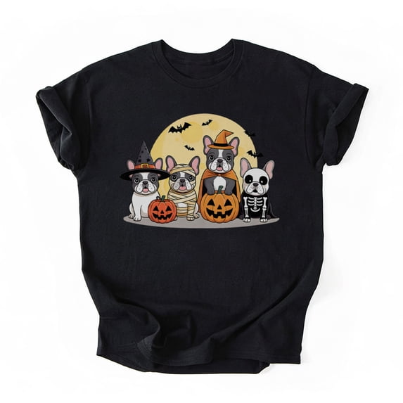 Mummy French Bulldog Halloween French Bulldog Witch Dog Mom T-Shirt, Multicolors, Size S-5XL