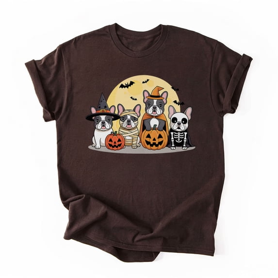 Mummy French Bulldog Halloween French Bulldog Witch Dog Mom T-Shirt, Multicolors, Size S-5XL
