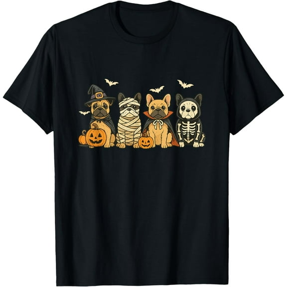 Mummy French Bulldog Halloween French Bulldog Witch Dog Mom T-Shirt Tops Tee