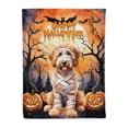 thumbnail image 1 of Mummy Goldendoodle Happy Halloween with Pumpkins Bats Spooky Fun Cozy Fleece Blanket Doodle Dog Lover Gifts Idea Warm Soft Throw Blanket - 00019, 1 of 5