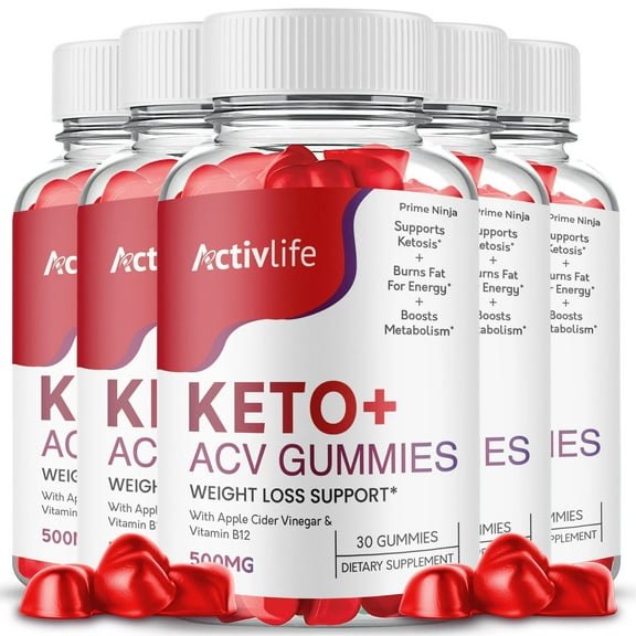 Activlife Keto ACV Gummies, Activ Life Keto Gummies Maximum Strength For Men and Women 5 Month Supply (5 Pack)