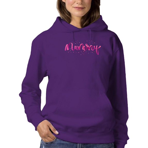 Mummy. Pink Lettering Hoodie Women -Image by Shutterstock, Female x-Large