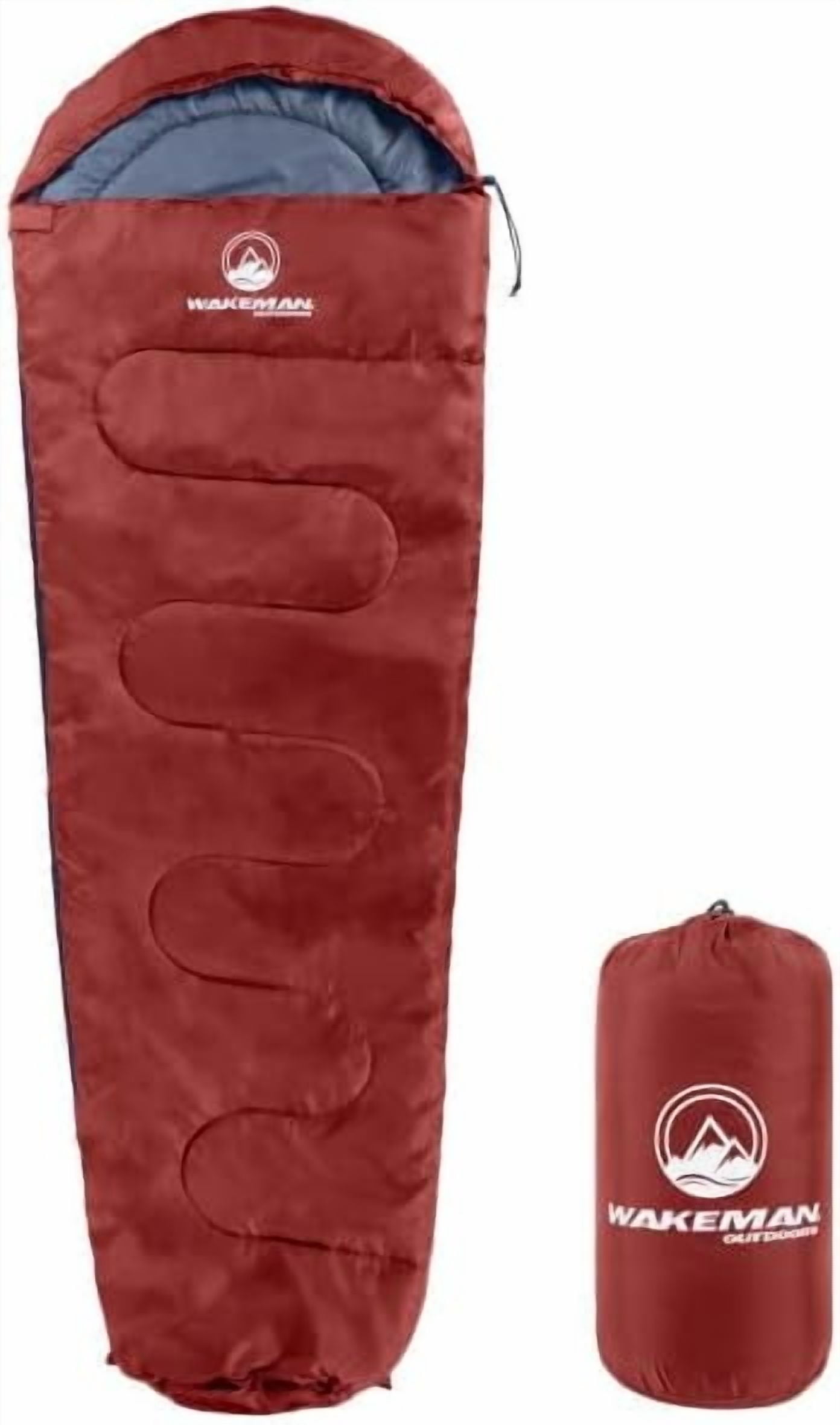 Mummy Sleeping Bag - Adult Cold Weather Rated to 25°F Waterproof with Drawstring Hood Camping Equipment by Outdoors