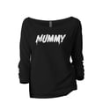 thumbnail image 1 of Mummy Women's Fashion Slouchy 3/4 Sleeves Raglan Lightweight Sweatshirt Black X-Large, 1 of 3